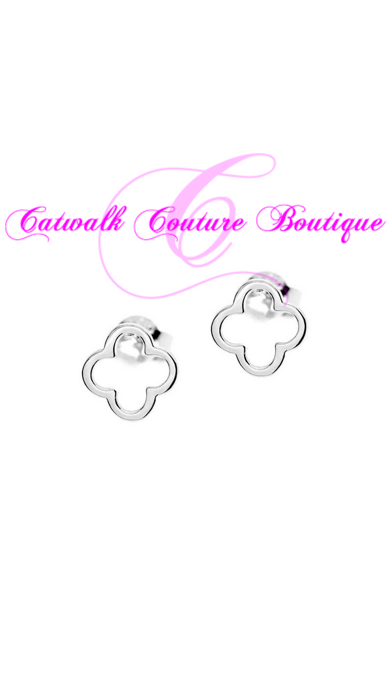 4 LEAF LUCKY CLOVER STUD EARRINGS