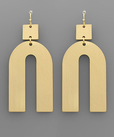 METAL U DANGLE EARRINGS