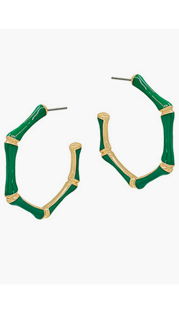 BAMBOO OCTO HOOP EARRINGS