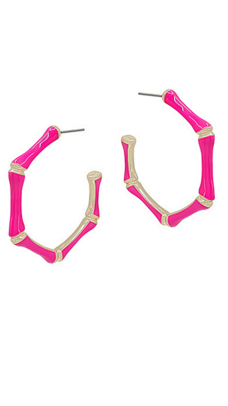 BAMBOO OCTO HOOP EARRINGS