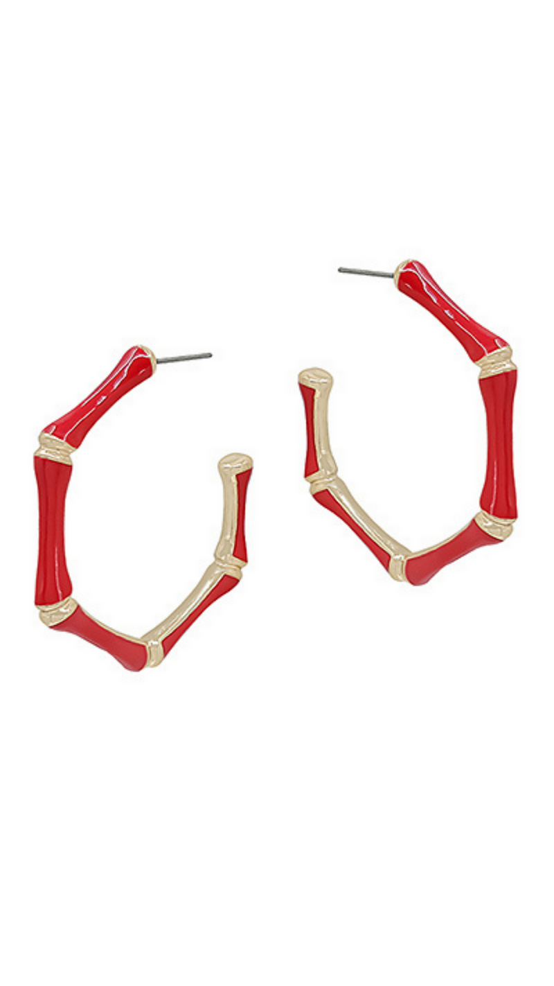 BAMBOO OCTO HOOP EARRINGS