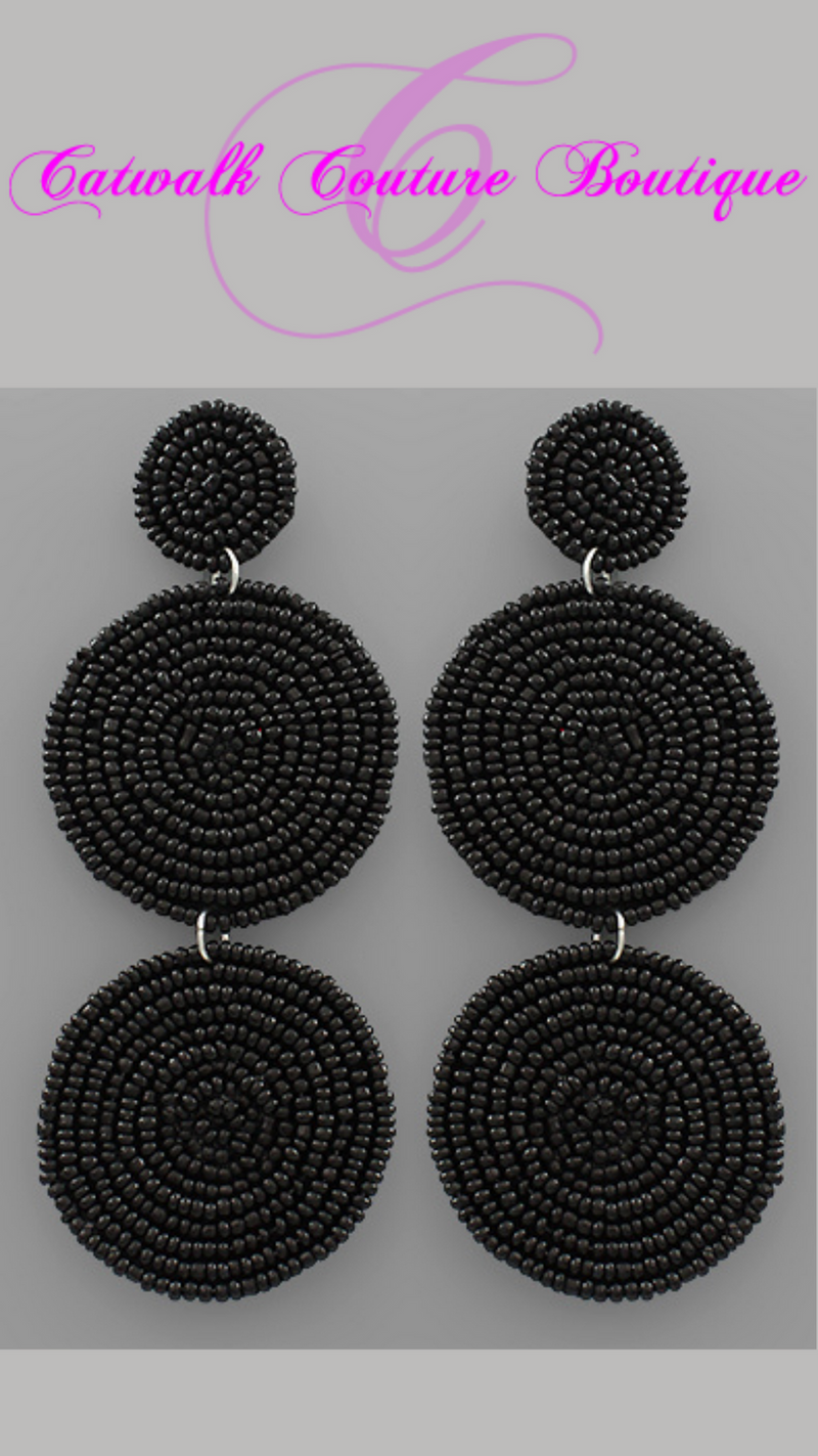 DARNISE DANGLE DISC BEADED EARRINGS