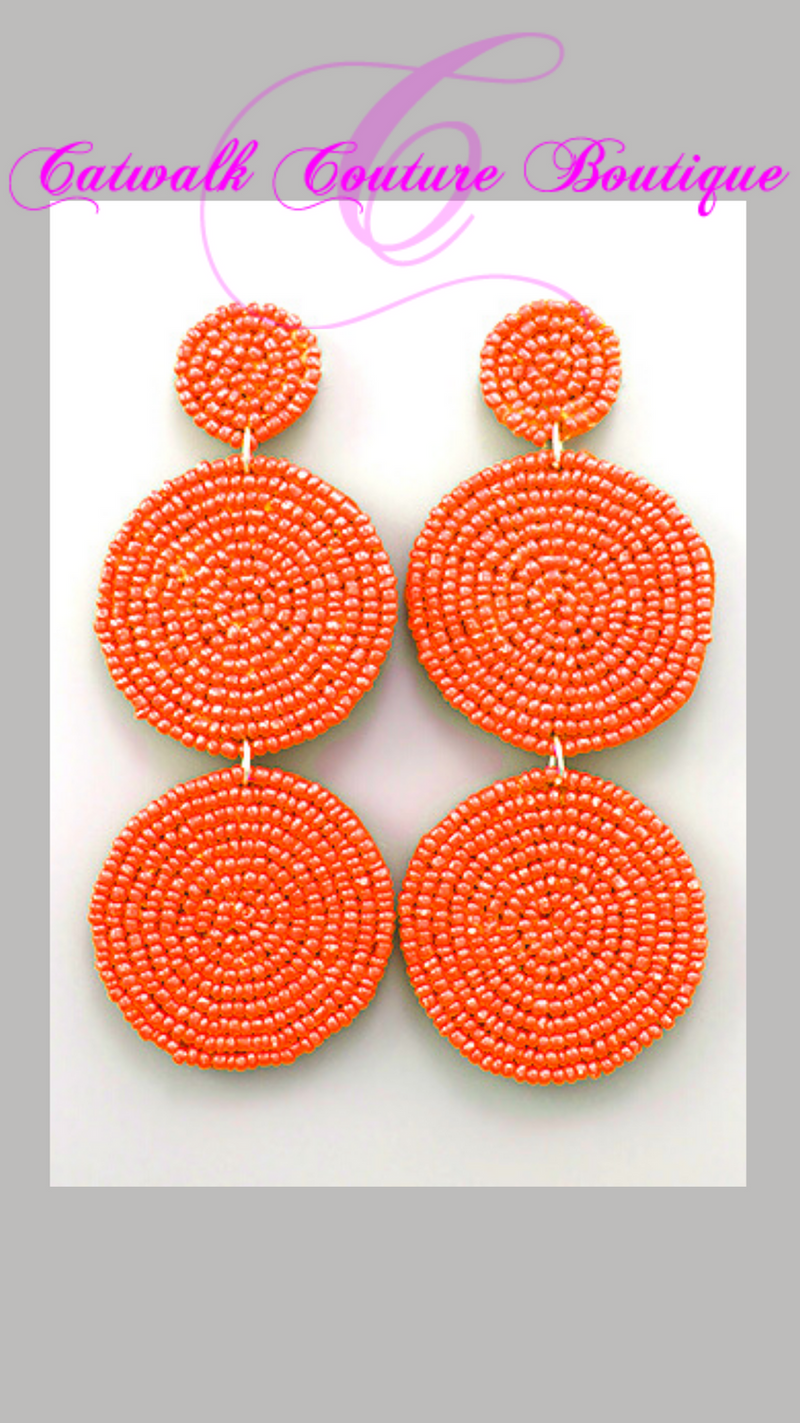 DARNISE DANGLE DISC BEADED EARRINGS