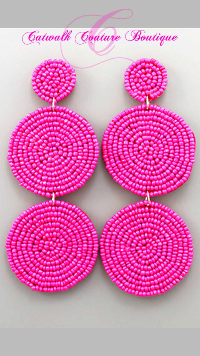 DARNISE DANGLE DISC BEADED EARRINGS