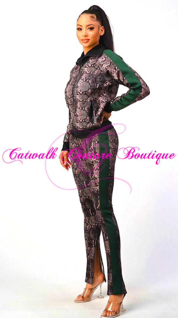 EMERALD SNAKE EYES TRACK SUIT SET