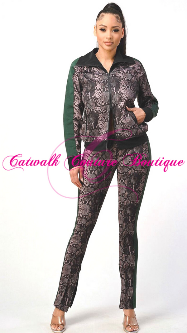 EMERALD SNAKE EYES TRACK SUIT SET