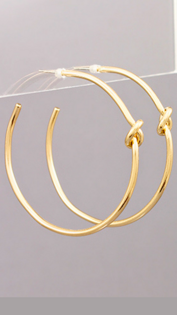 KNOTTED HOOP EARRINGS