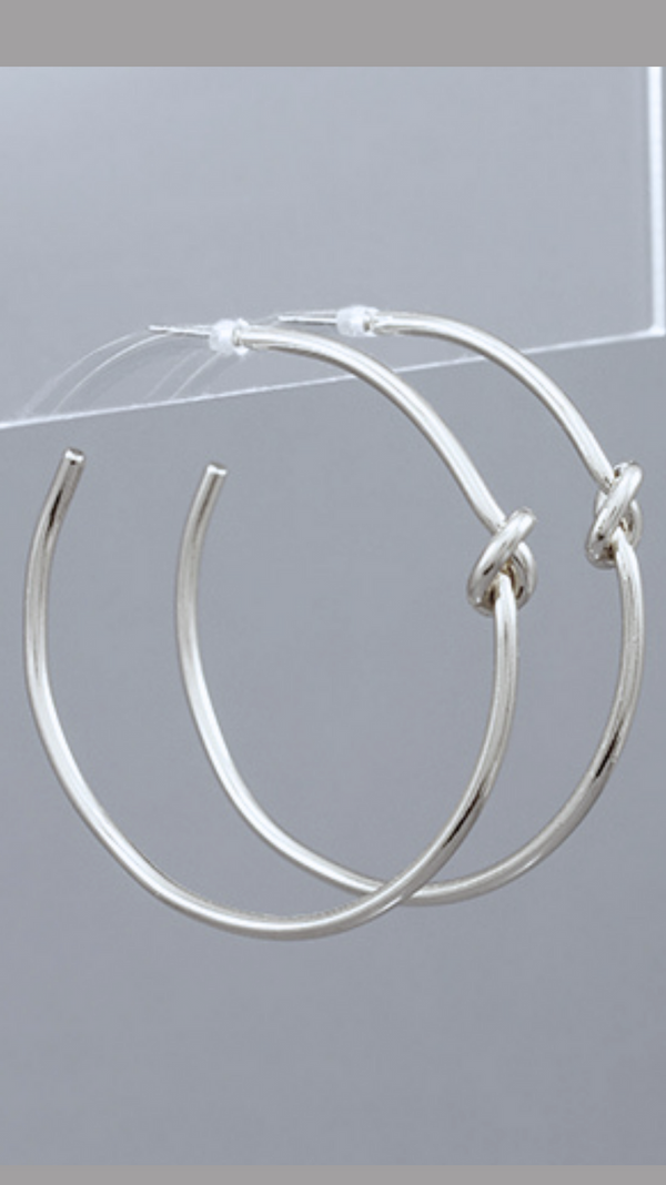 KNOTTED HOOP EARRINGS