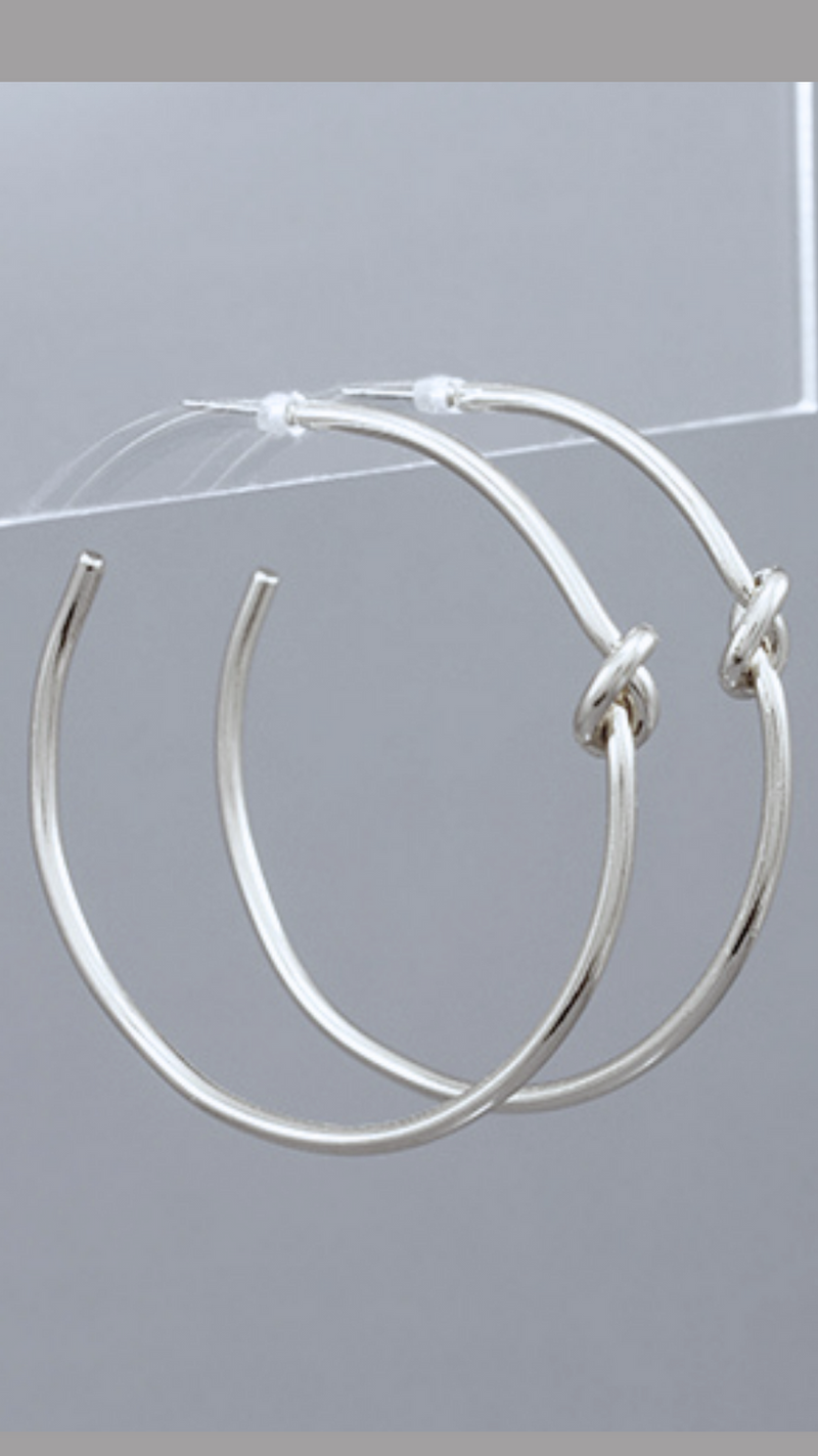 KNOTTED HOOP EARRINGS