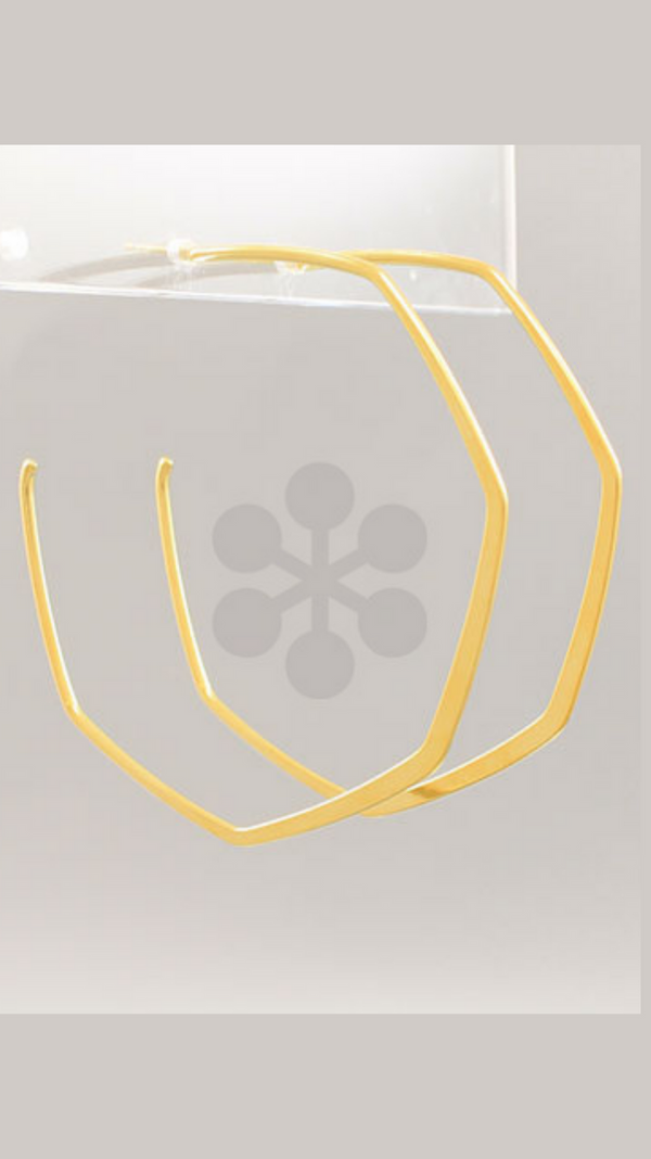 MED HEXAGON HOOPS