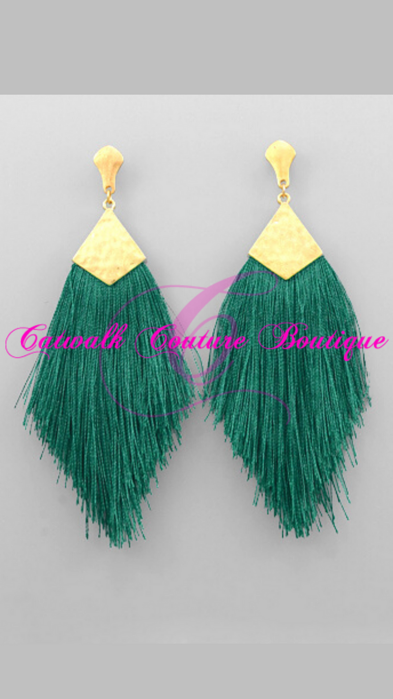 SILKY THREADED DANGLE EARRINGS