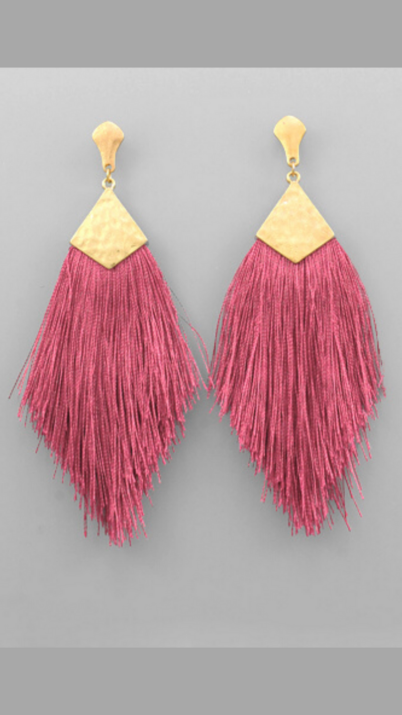 SILKY THREADED DANGLE EARRINGS