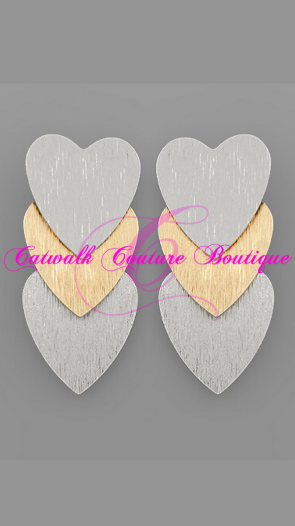 TRIPLE HEART EARRINGS