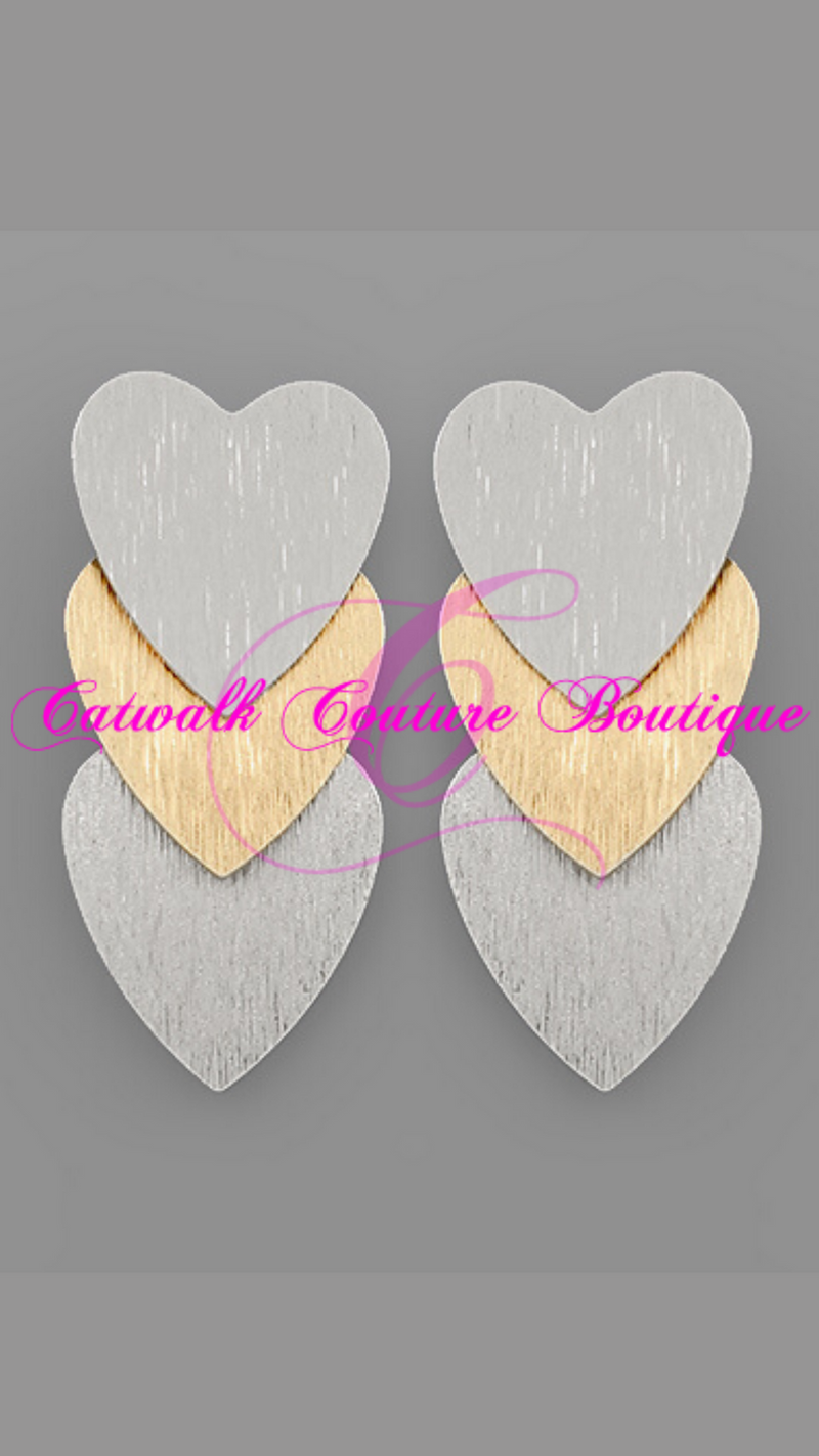 TRIPLE HEART EARRINGS